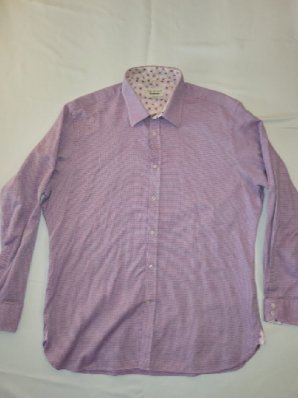Ted Baker Endurance Men’s Dress Shirt Size 17 34/35 Pink Floral Button Up